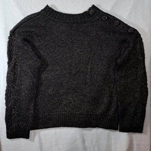 Democracy Women’s Sweater Pull Over Black Gold Size‎ Large